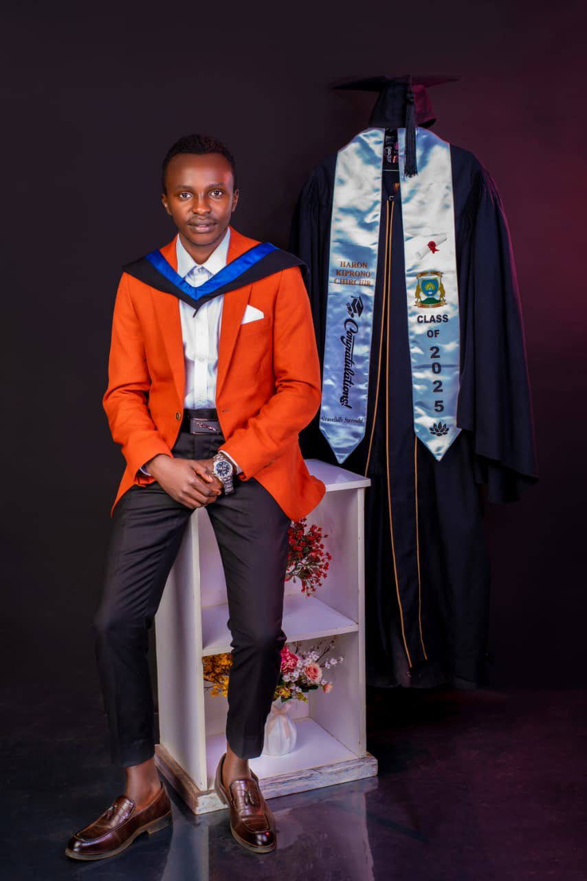 Group graduation photo with family